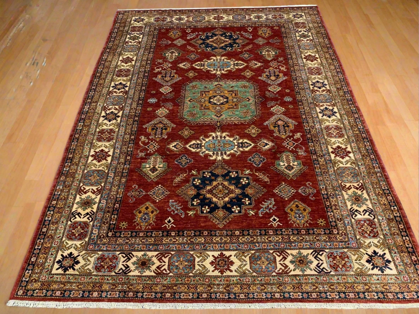 Super Kazak 9X12 Handmade Wool Rug # 12138