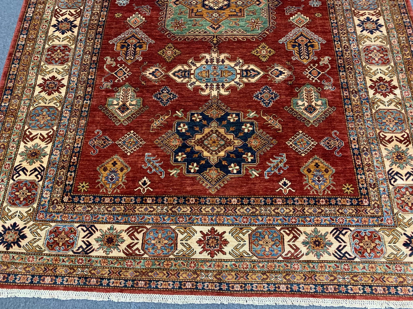 Super Kazak 9X12 Handmade Wool Rug # 12138