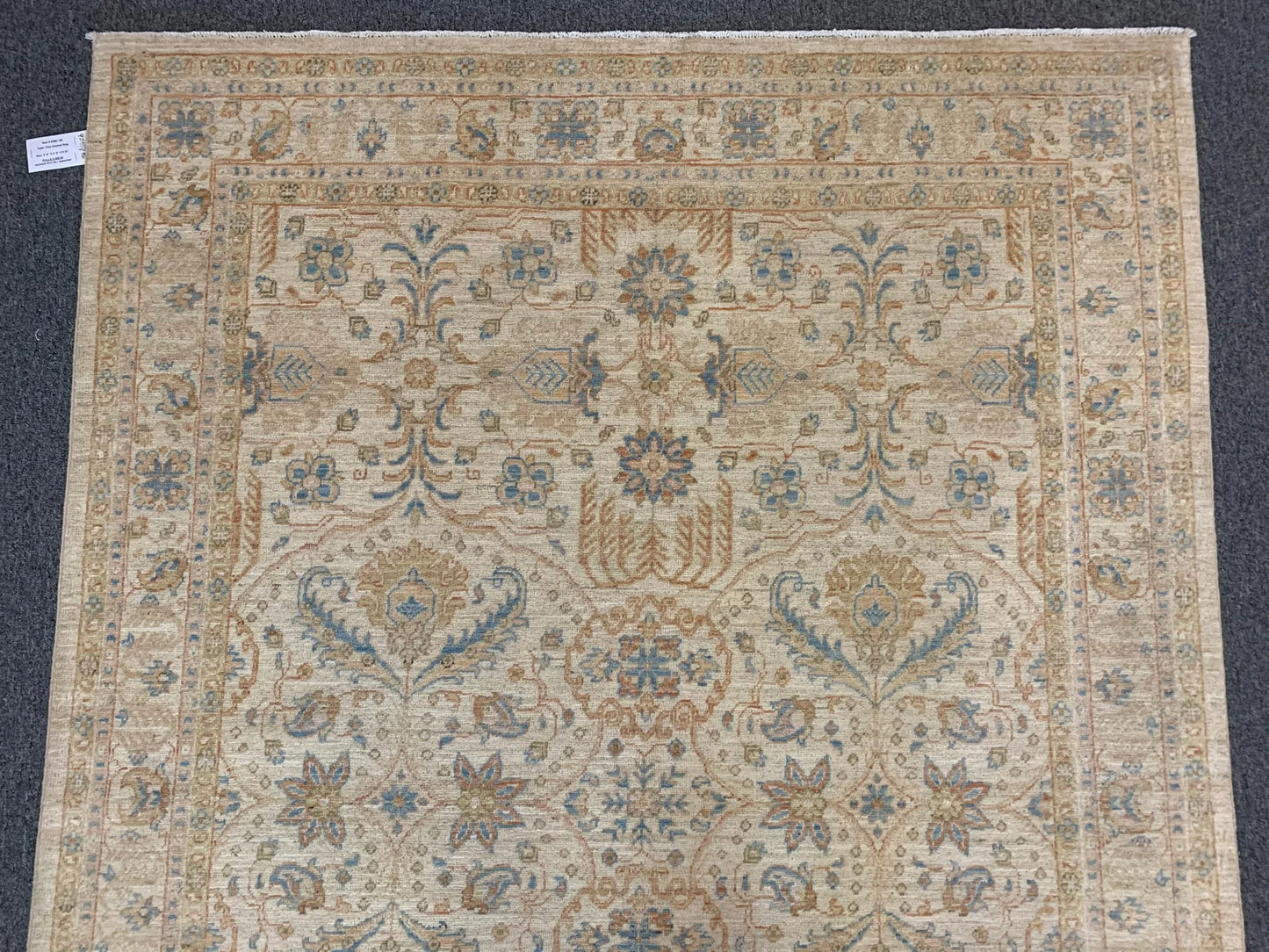 Beige/Light Blue Ziegler 5X7 Handmade Wool Rug # 9296