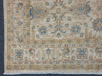 Beige/Light Blue Ziegler 5X7 Handmade Wool Rug # 9296