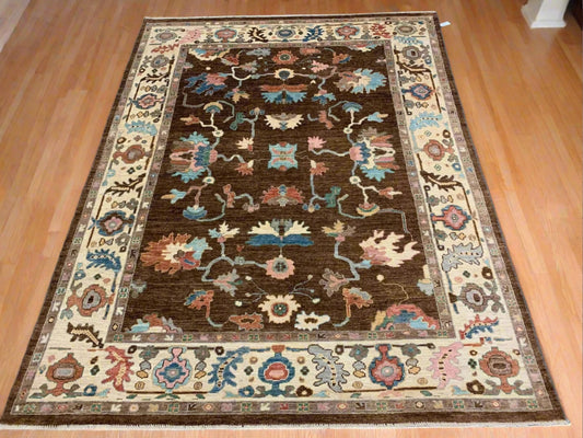 8X10 Oushak Brown/Beige Handmade Wool Rug # 12191