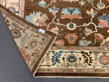 8X10 Oushak Brown/Beige Handmade Wool Rug # 12191