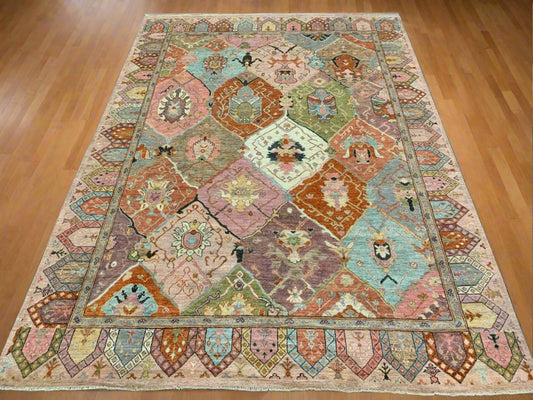 Multicolor Oushak 9X12 Handmade Wool Rug # 12199