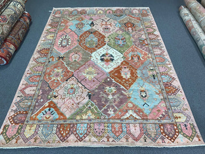 Multicolor Oushak 9X12 Handmade Wool Rug # 12199