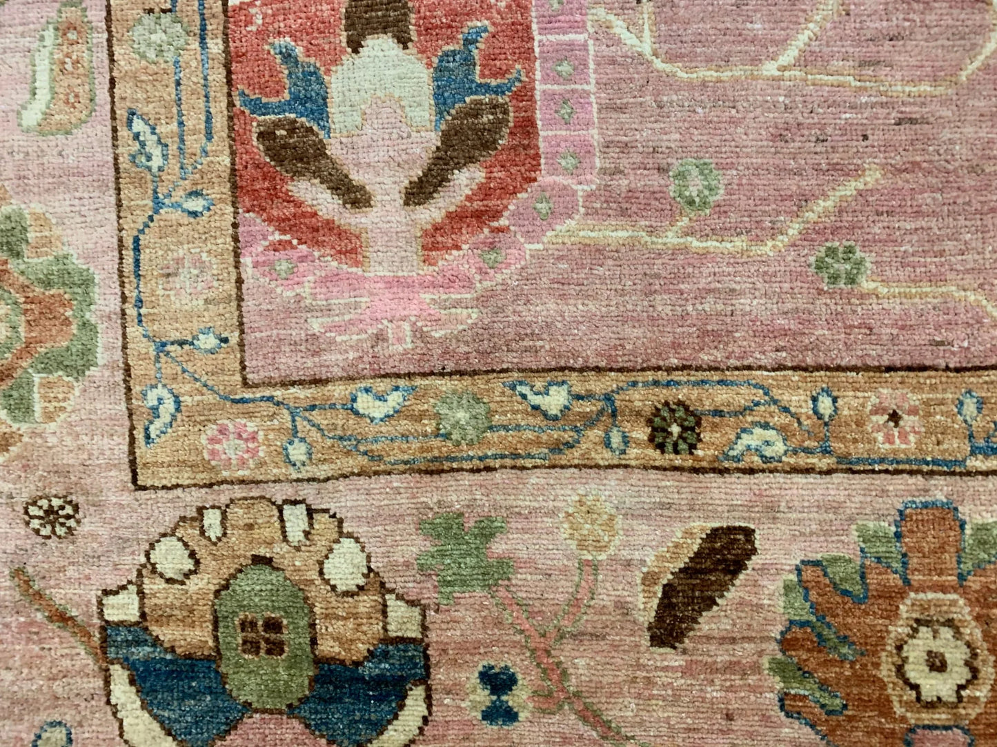 Pink Oushak 9X12 Handmade Wool Rug # 12196