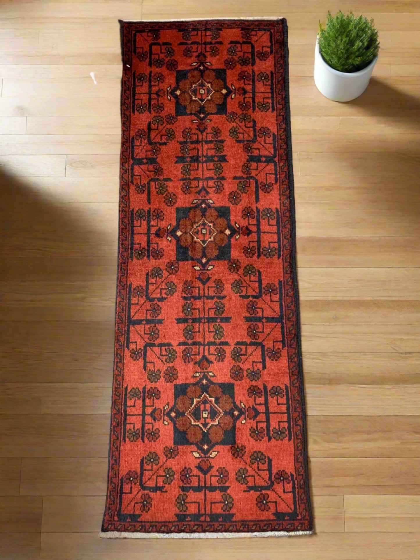 Khal Mohammadi 2X5 Handmade Wool Runner Rug # 12402