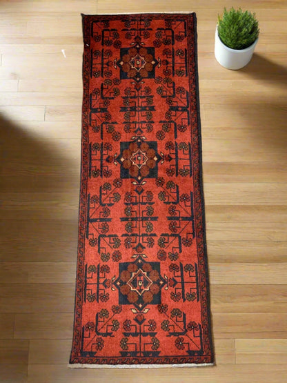 Khal Mohammadi 2X5 Handmade Wool Runner Rug # 12402