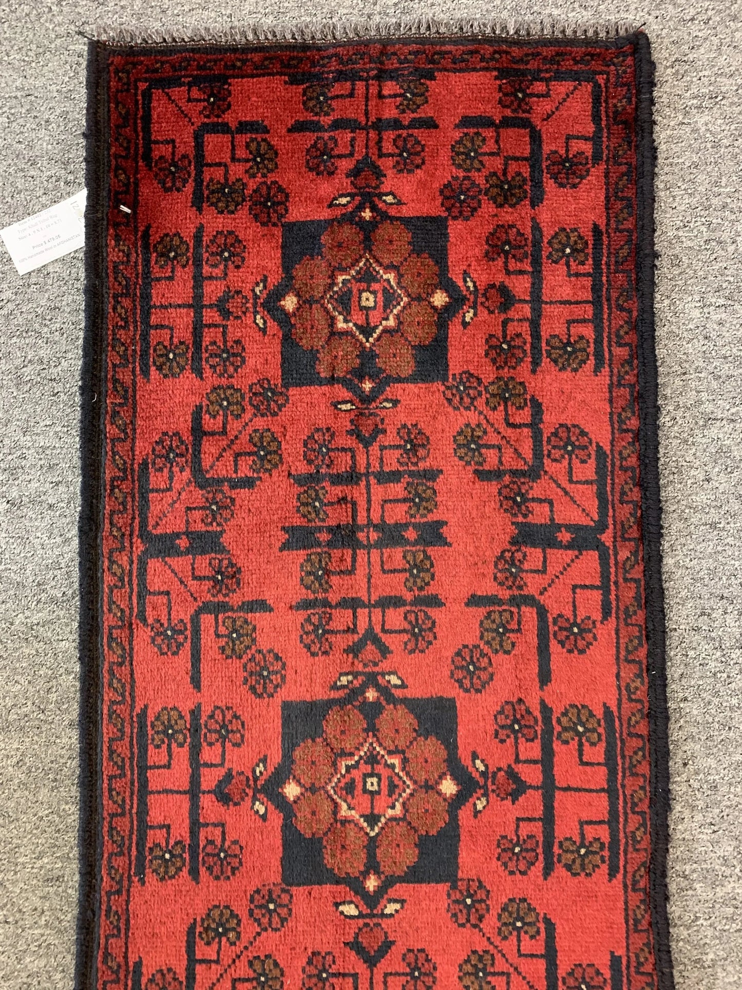 Khal Mohammadi 2X5 Handmade Wool Runner Rug # 12402