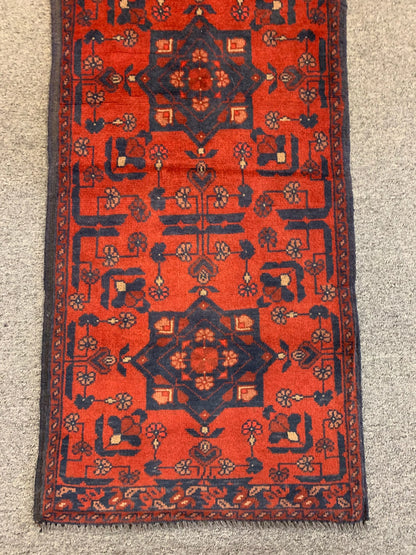 Khal Mohammadi 2X5 Handmade Wool Runner Rug # 12414