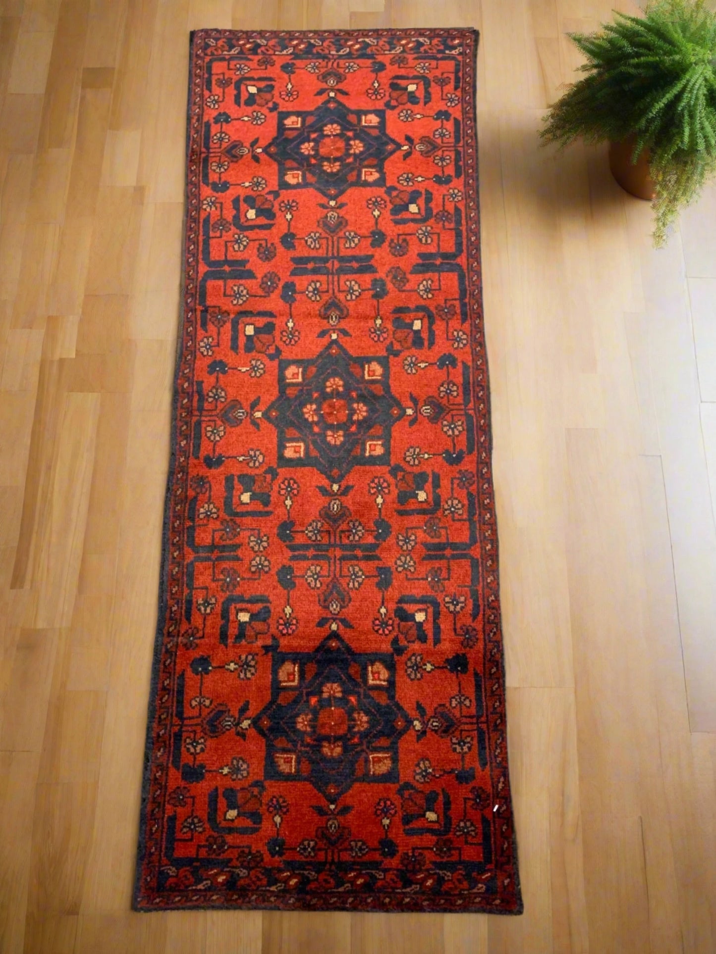 Khal Mohammadi 2X5 Handmade Wool Runner Rug # 12414