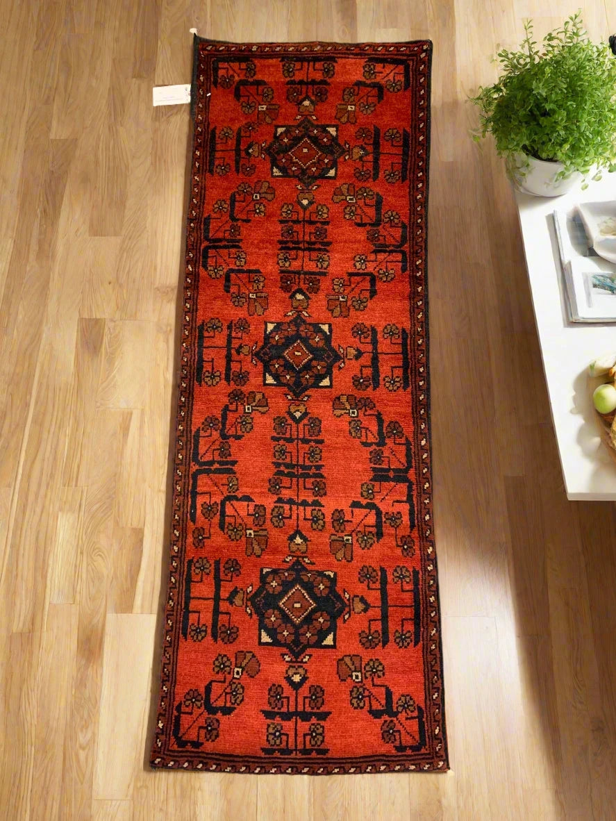 Khal Mohammadi 2X5 Handmade Wool Runner Rug # 12285