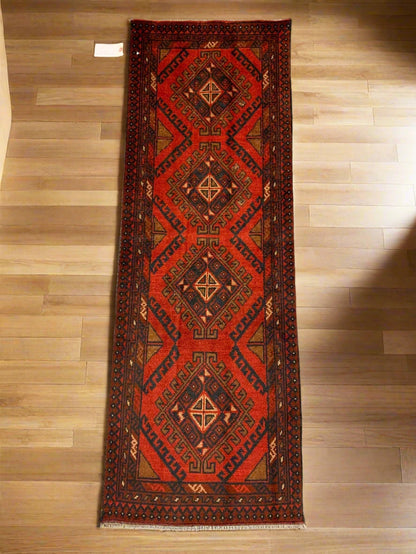 Khal Mohammadi 2X5 Handmade Wool Runner Rug # 12300