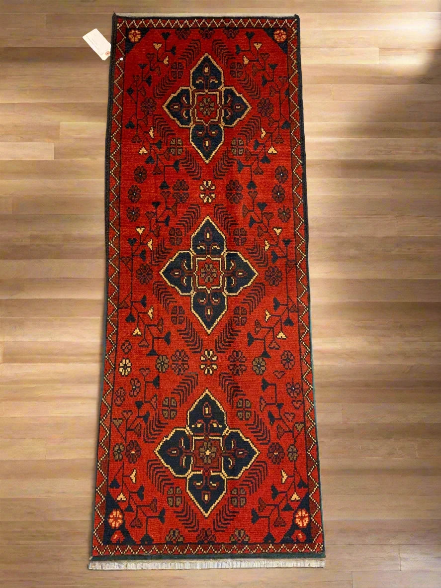 Khal Mohammadi 2X5 Handmade Wool Runner Rug # 12296