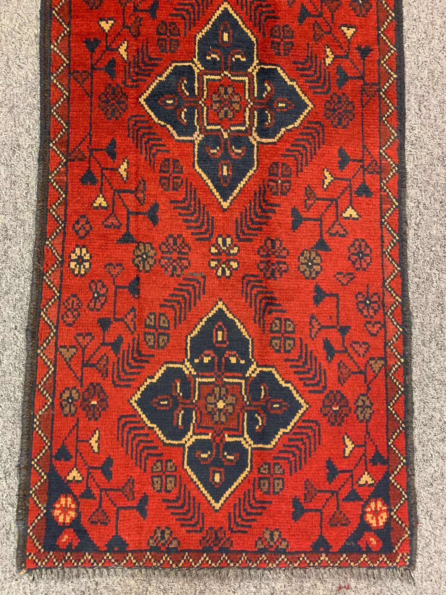 Khal Mohammadi 2X5 Handmade Wool Runner Rug # 12296