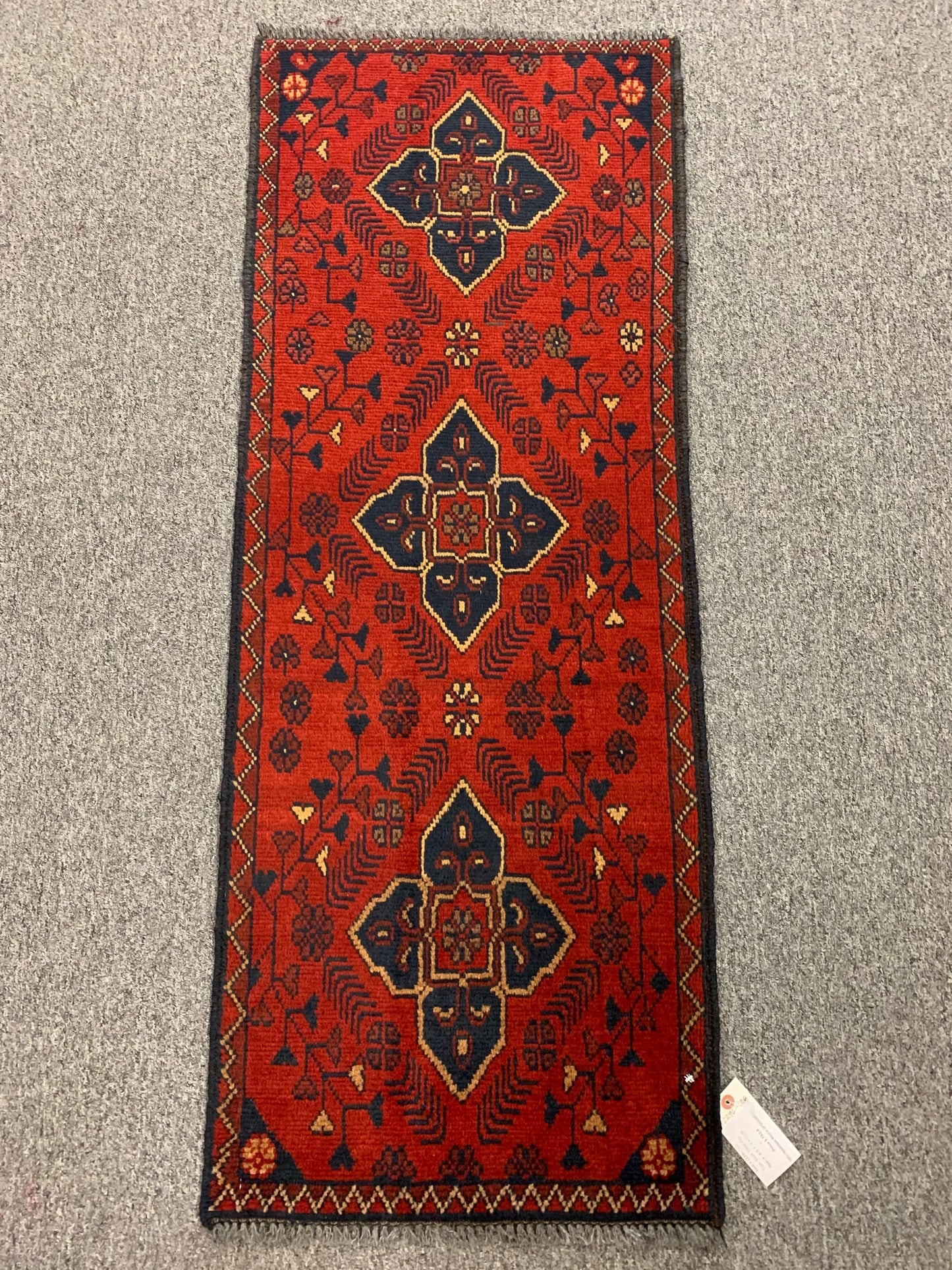 Khal Mohammadi 2X5 Handmade Wool Runner Rug # 12296