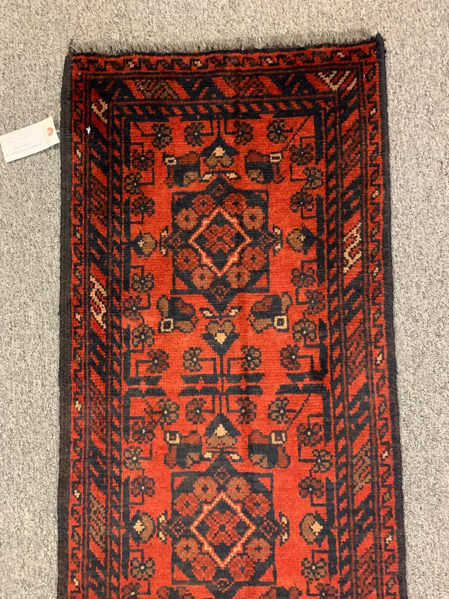 Khal Mohammadi 2X5 Handmade Wool Runner Rug # 12298