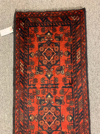 Khal Mohammadi 2X5 Handmade Wool Runner Rug # 12298