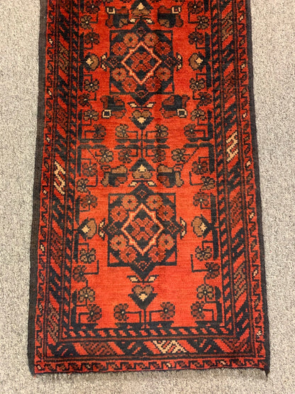 Khal Mohammadi 2X5 Handmade Wool Runner Rug # 12298