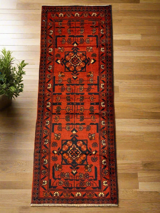 Khal Mohammadi 2X5 Handmade Wool Runner Rug # 12291