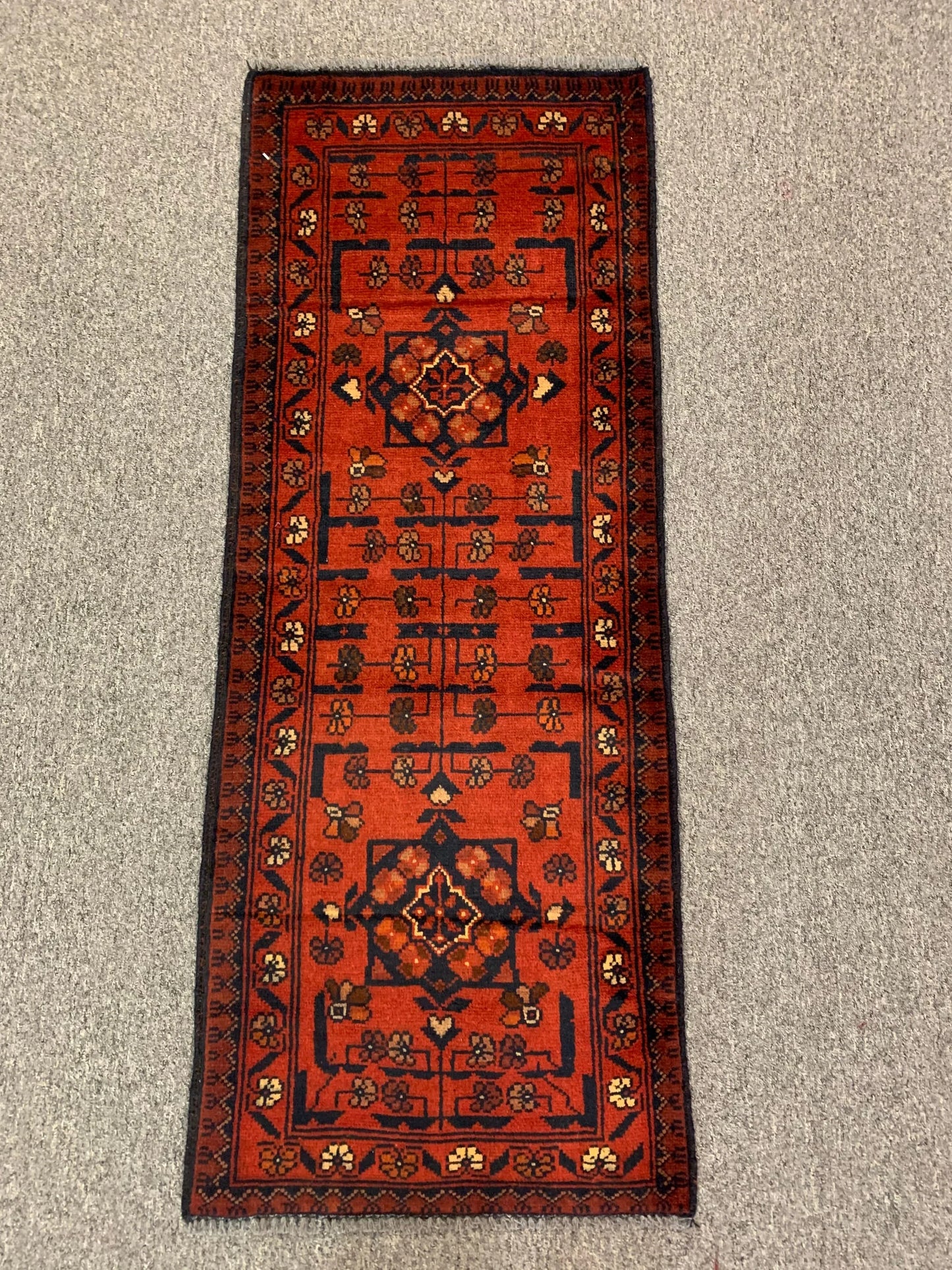 Khal Mohammadi 2X5 Handmade Wool Runner Rug # 12291