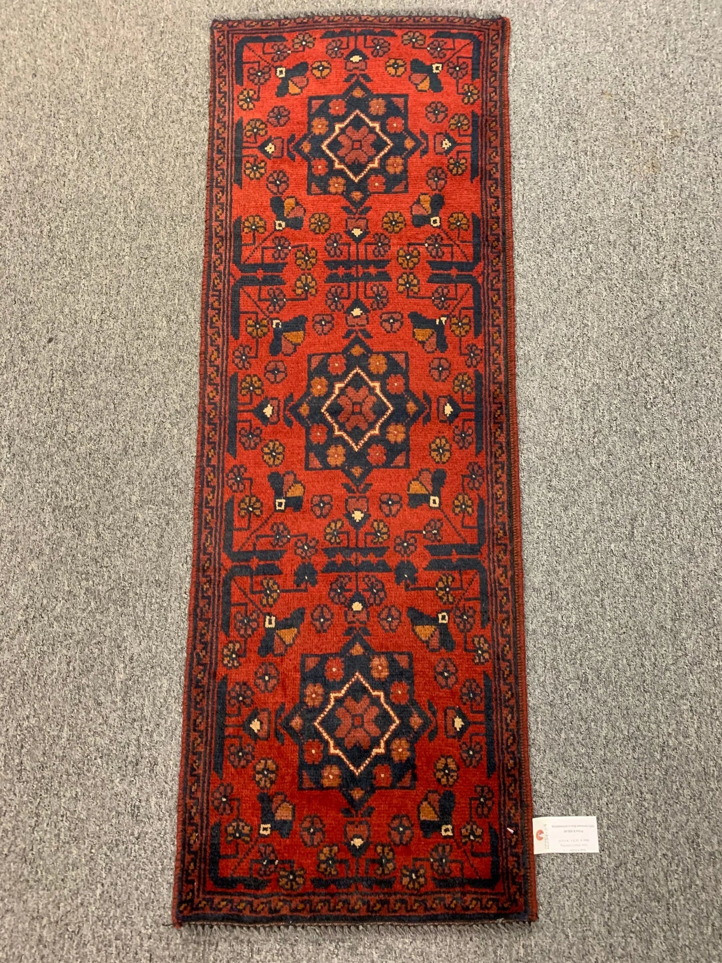 Khal Mohammadi 2X5 Handmade Wool Runner Rug # 12284