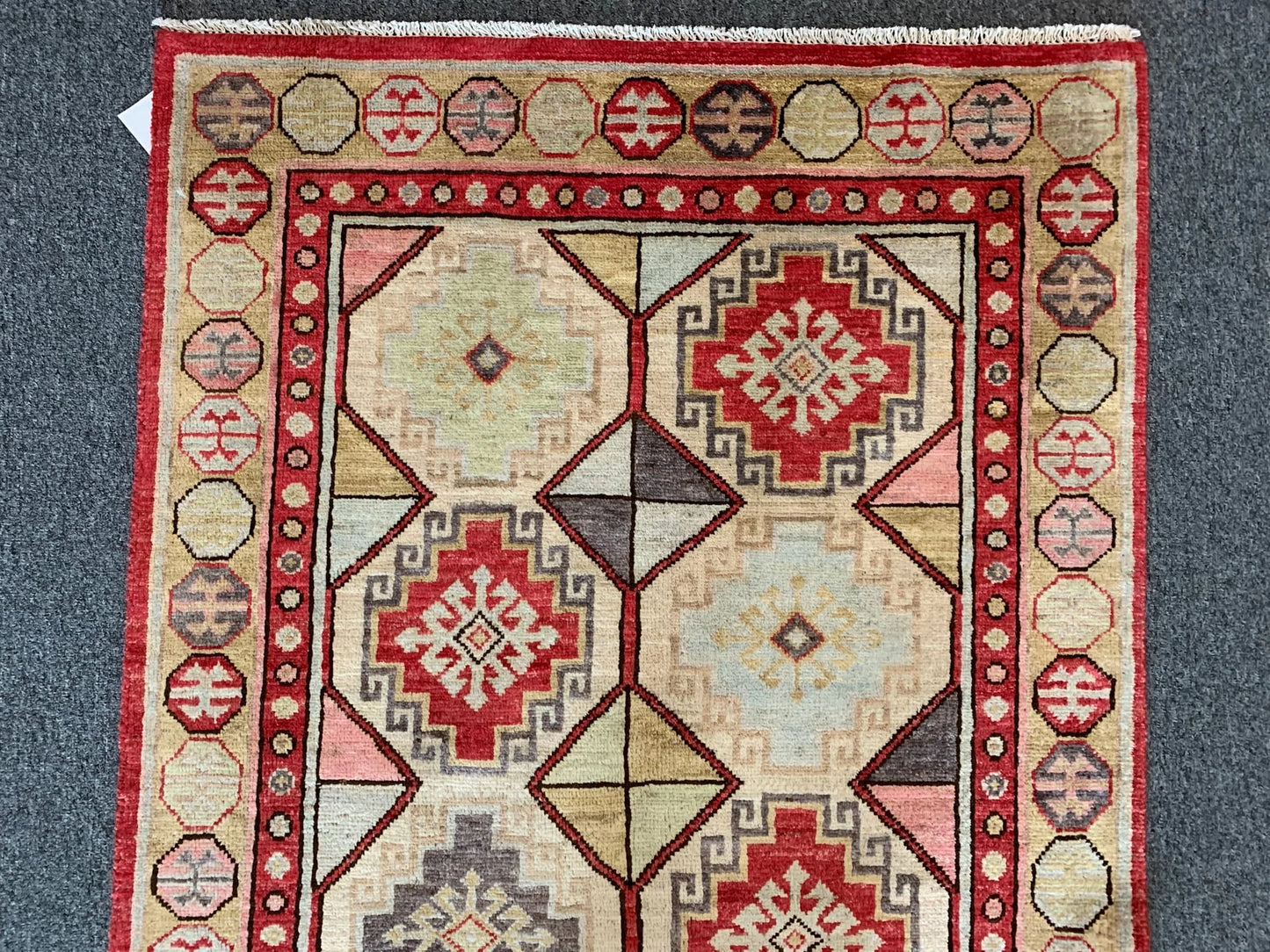 Tribal Geometric 3 X 5 Handmade Wool Rug # 12236