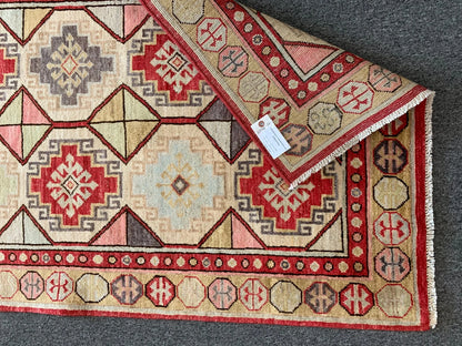 Tribal Geometric 3 X 5 Handmade Wool Rug # 12236