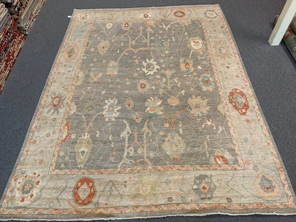 Oushak Gary 9X12 Handmade Wool Rug # 12201