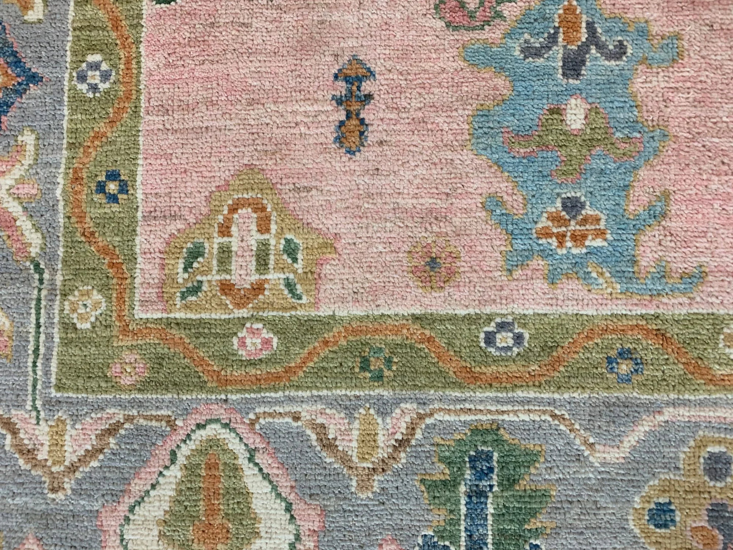 Oushak Pink 6X9 Handmade Wool Rug # 12216