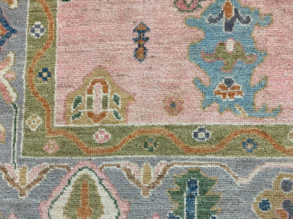 Oushak Pink 6X9 Handmade Wool Rug # 12216