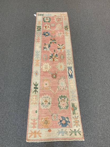 Oushak 2' 6"X9' Handmade Wool Runner Rug # 12242