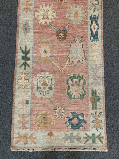 Oushak 2' 6"X9' Handmade Wool Runner Rug # 12242