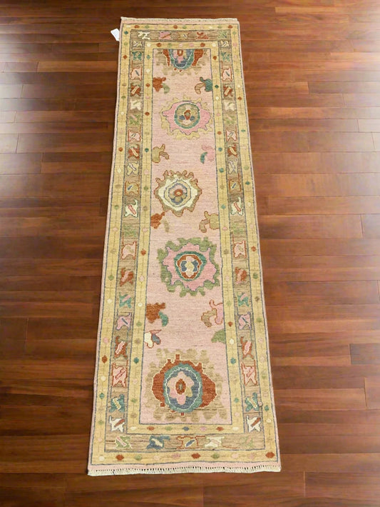 Oushak 2' 4"X8' Handmade Wool Runner Rug # 12246