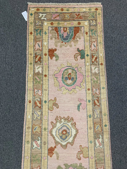 Oushak 2' 4"X8' Handmade Wool Runner Rug # 12246