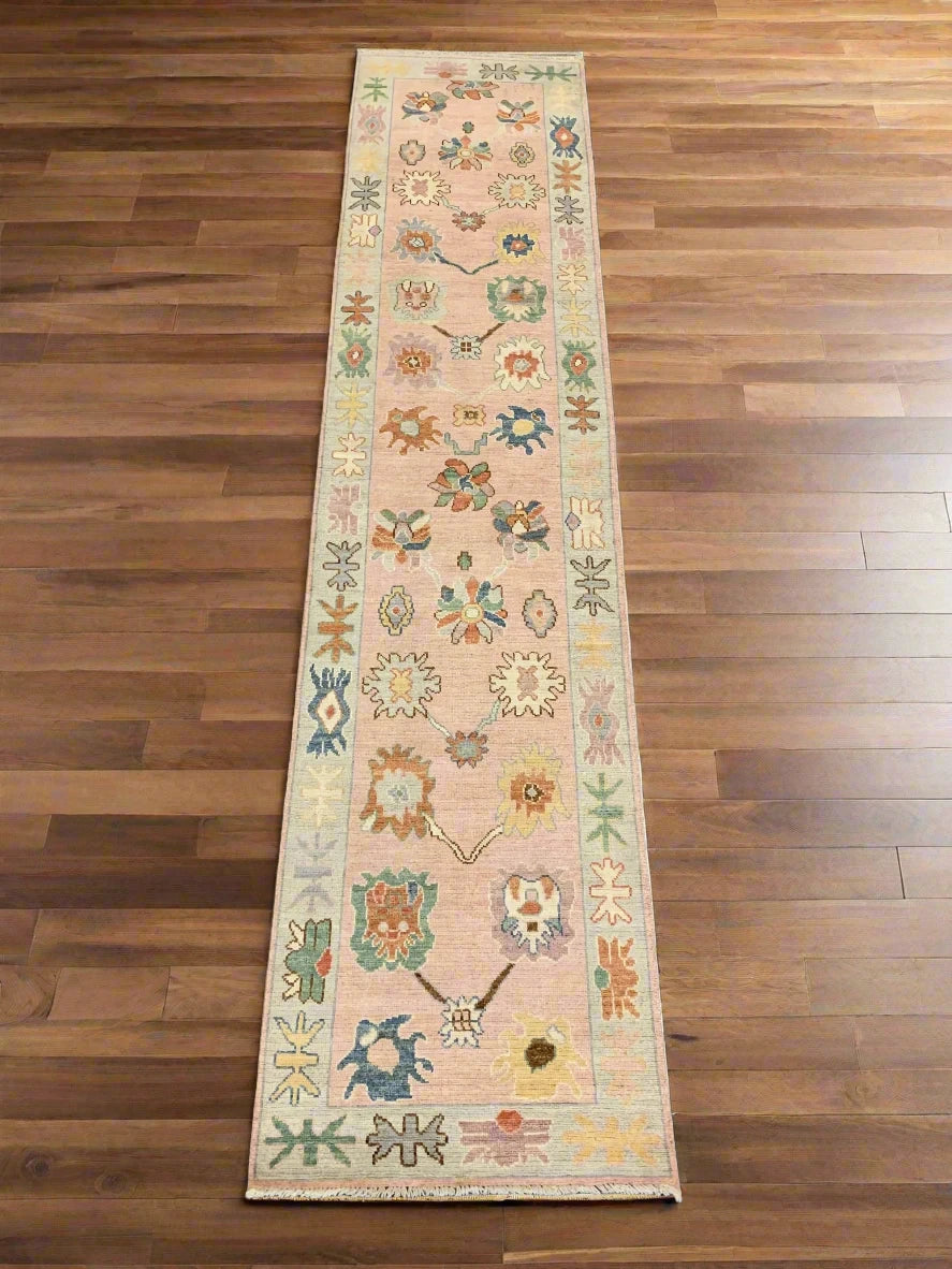 Oushak 2' 9"X12' Handmade Wool Runner Rug # 12239