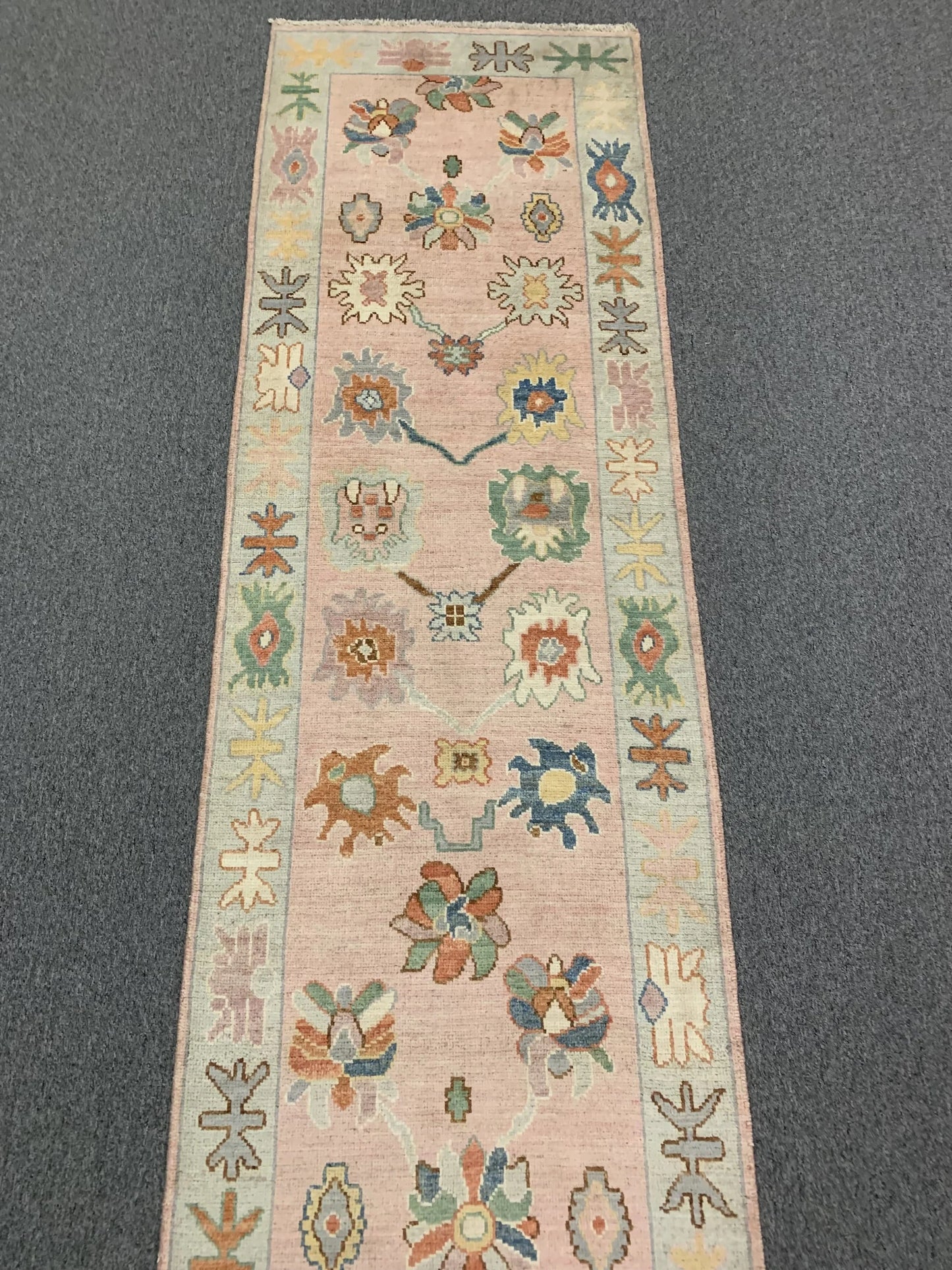 Oushak 2' 9"X12' Handmade Wool Runner Rug # 12239