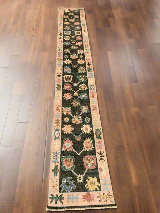 Oushak 2' 8"X19' Handmade Wool Runner Rug # 12237