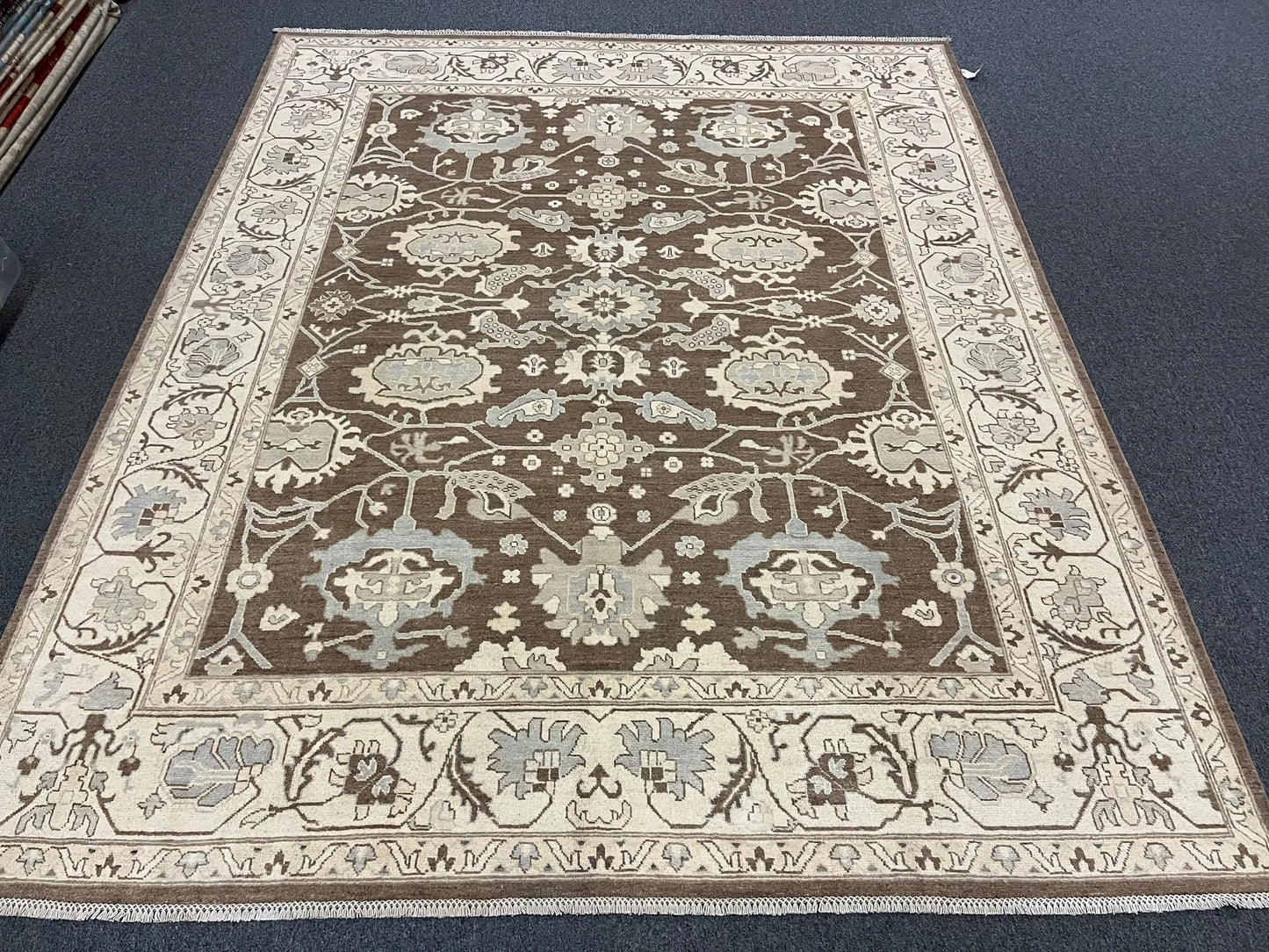 Oushak Brown/Beige 8X10 Handmade Wool Rug # 11514