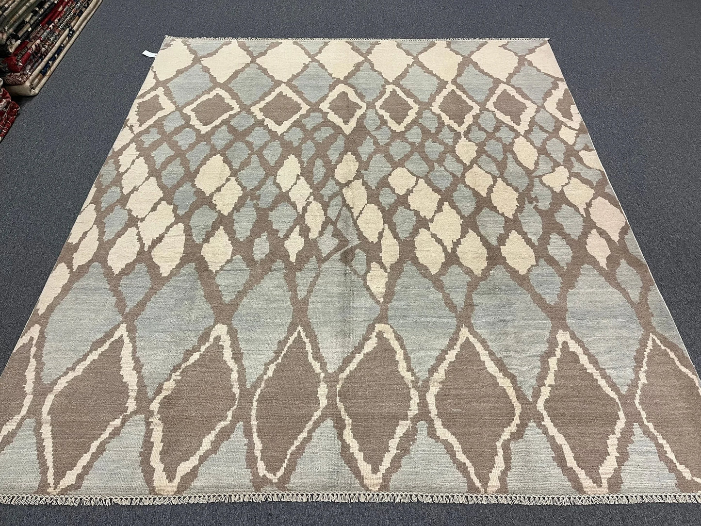 Light Blue Modern 8X10 Natural Wool Color Handmade Rug # 11481