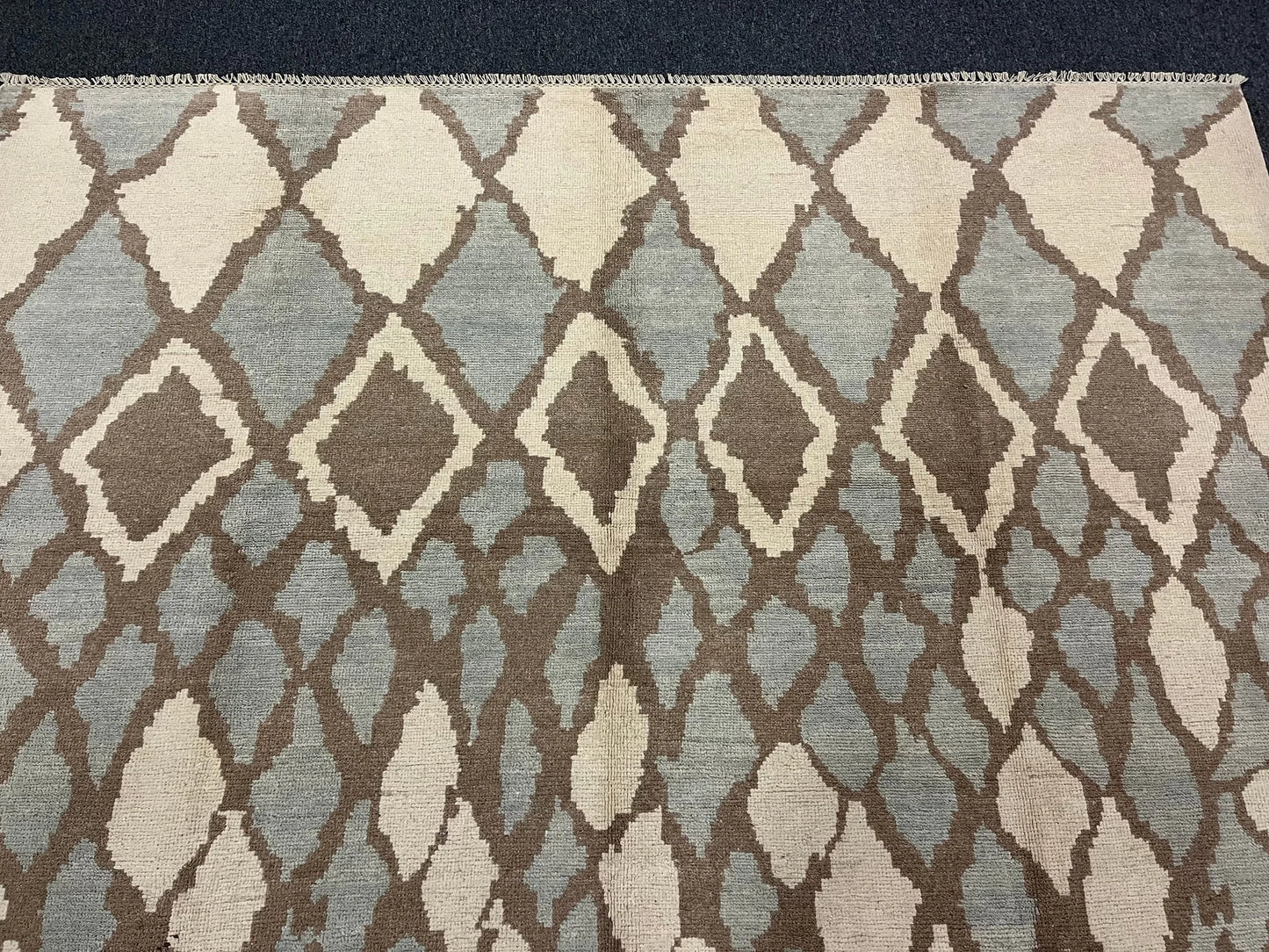 Light Blue Modern 8X10 Natural Wool Color Handmade Rug # 11481