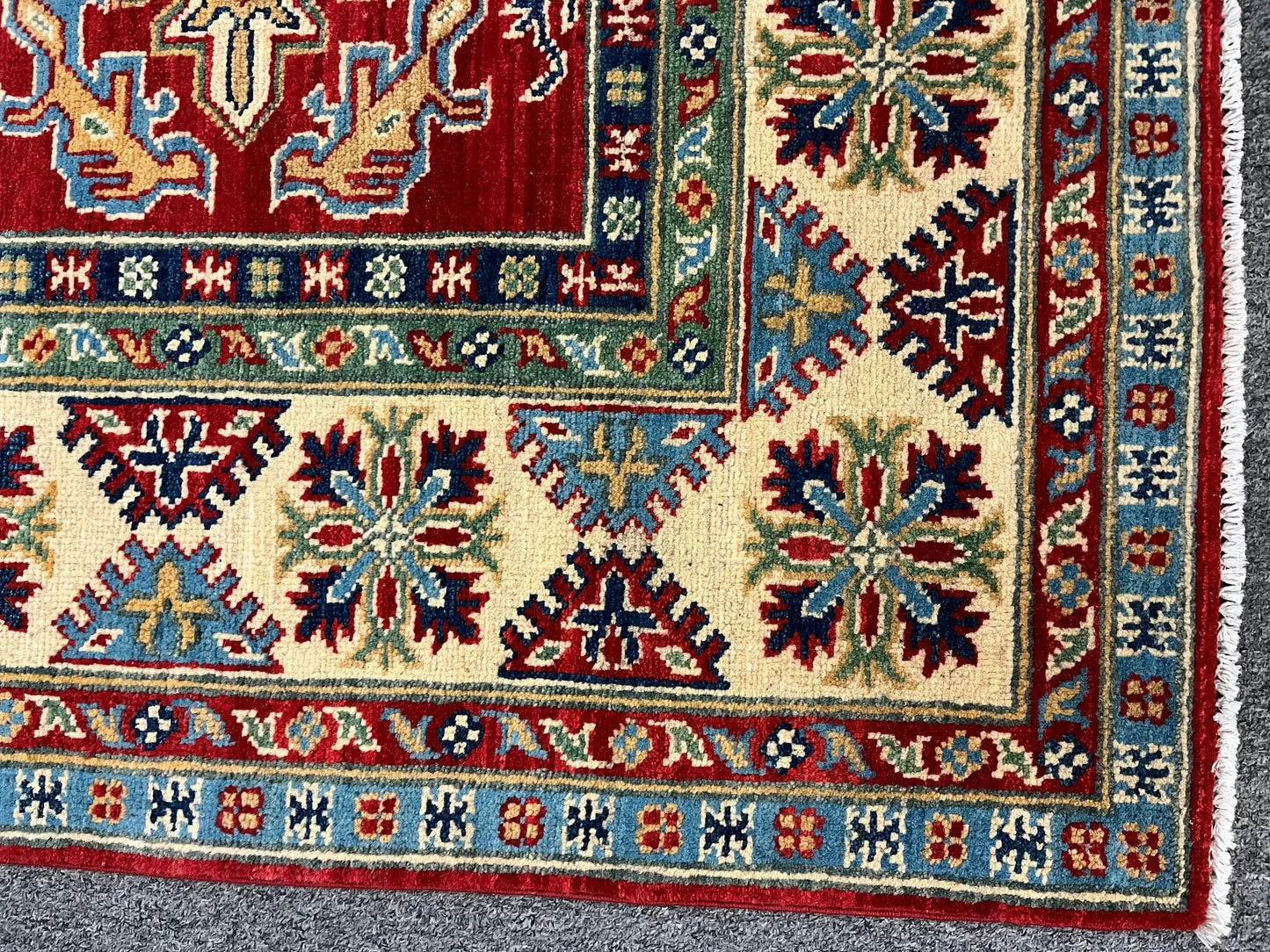 Kazak Red 5X7 Handmade Wool Rug # 12535