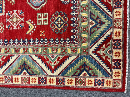 Kazak Red 5X7 Handmade Wool Rug # 12534