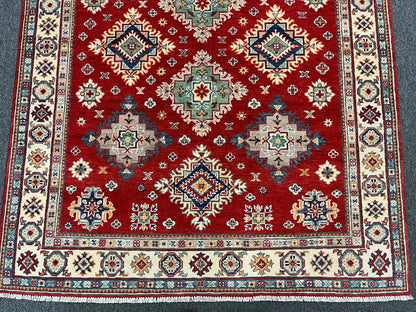 Kazak Red 5X7 Handmade Wool Rug # 12679