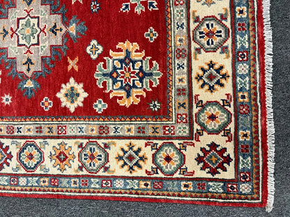 Kazak Red 5X7 Handmade Wool Rug # 12679