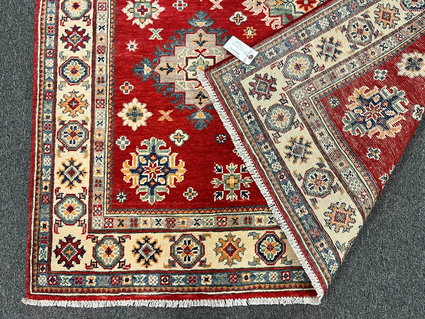 Kazak Red 5X7 Handmade Wool Rug # 12679