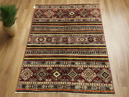 Khorjin Multicolor 5X7 Handmade Wool Rug # 12891