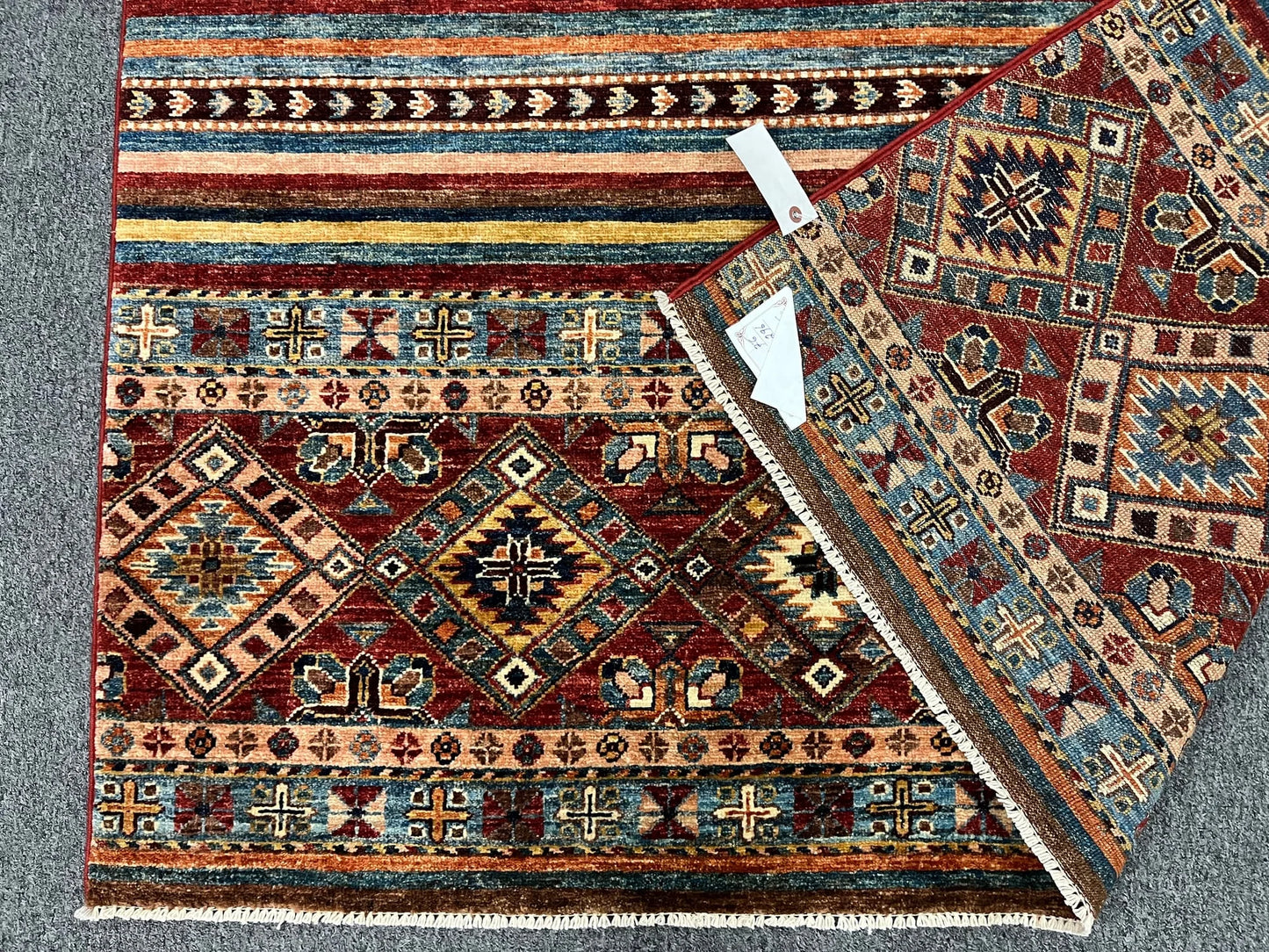 Khorjin Multicolor 5X7 Handmade Wool Rug # 12891