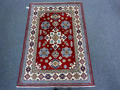 Kazak Red 5X7 Handmade Wool Rug # 12508