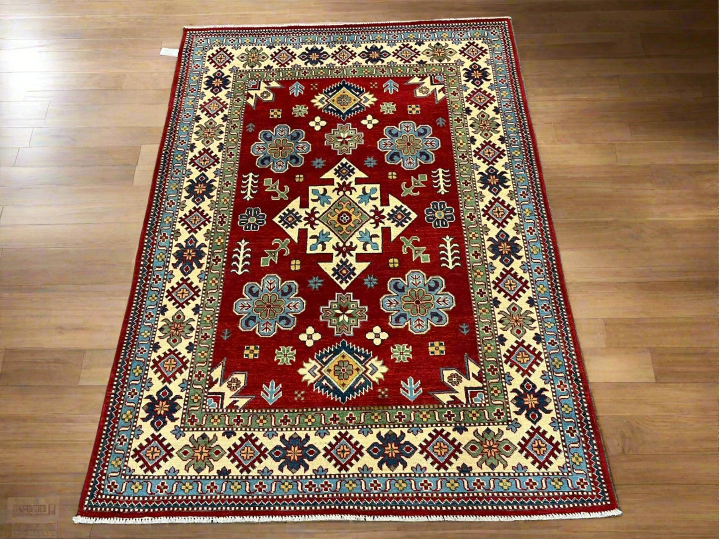 Kazak Red 5X7 Handmade Wool Rug # 12508