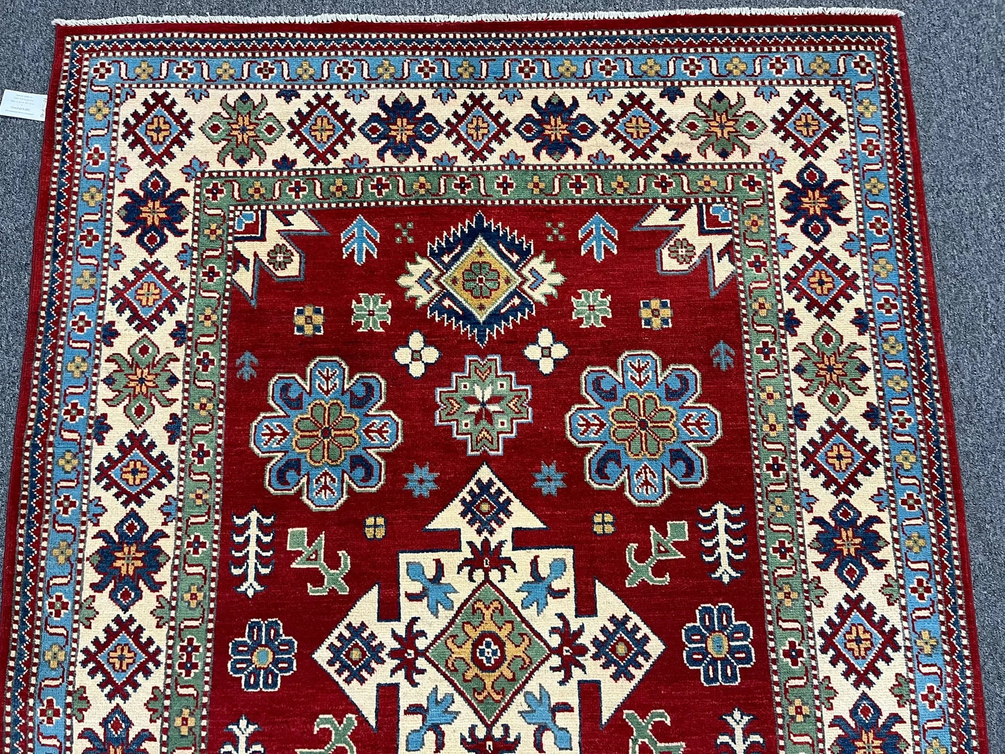 Kazak Red 5X7 Handmade Wool Rug # 12508